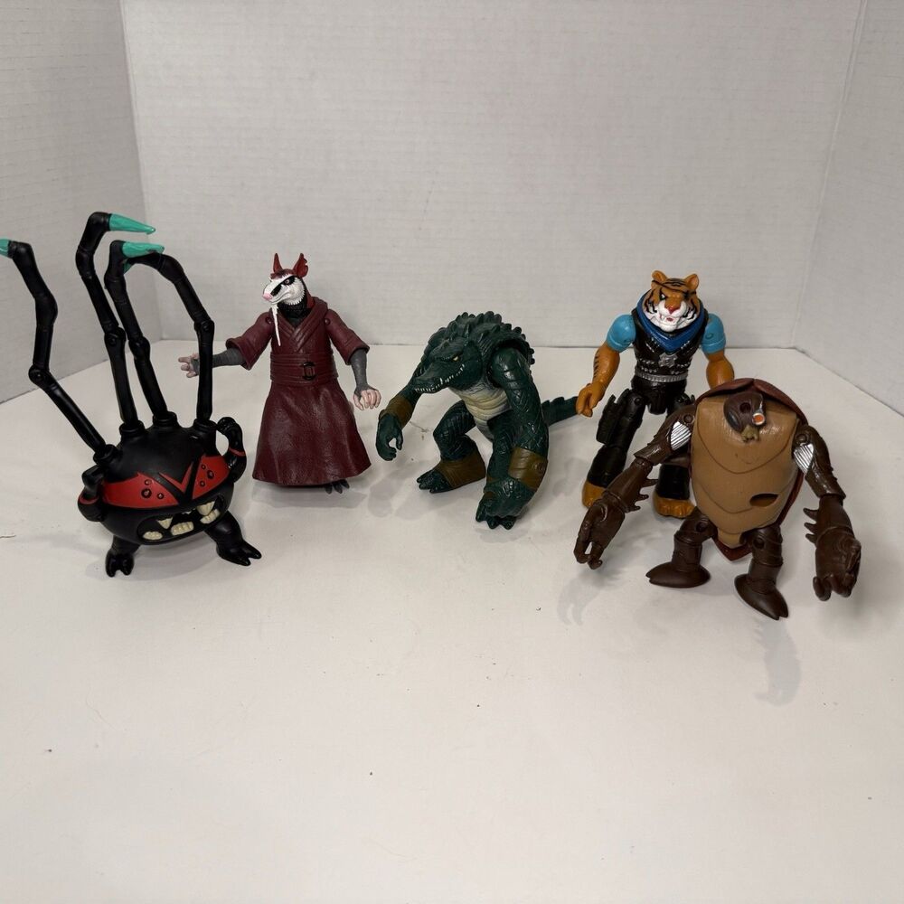 TMNT 2012 Playmates Villains Lot Spider Bytez Rat King Leatherhead Tiger Claw